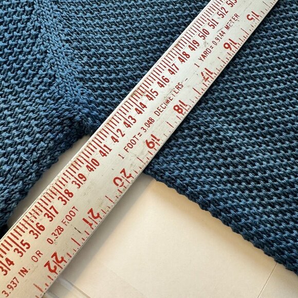 PERUVIAN CONNECTION Pima Cotton Teal Blue Crew Neck Pullover Sweater Large - Picture 8 of 9